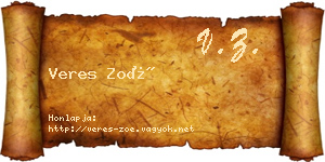 Veres Zoé névjegykártya